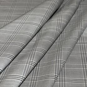 Хлопок серый в клетку (131351)