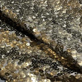 Полиэстер коричневый с пайетками (100919)