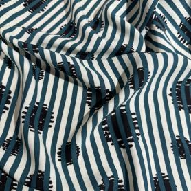 Вискоза молочная полосатая (178405)