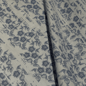 Хлопок белый с цветочным принтом (150202-1)