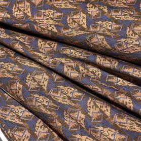 Вискоза коричневая с геометрическим принтом (115945)