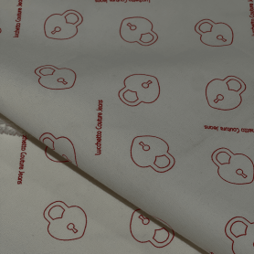 Хлопок кремовый с графичным принтом (82641)