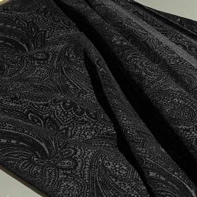 Полиэстер черный с принтом пейсли (184017)