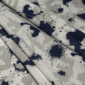 Хлопок белый с принтом «Брызги красок» (178429-1)