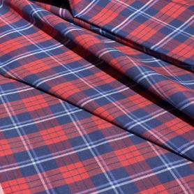 Хлопок красно-синий в клетку (128432-2)