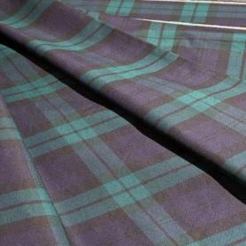 Хлопок сине-зеленый в клетку (127518)