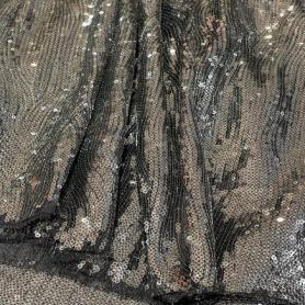 Полиэстер черный с пайетками (178245-4)