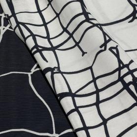 Вискоза бело-синяя с геометрическим принтом (128509)