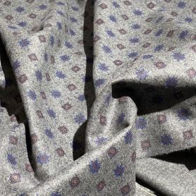 Шерсть серая с геометрическим принтом (181473-5)