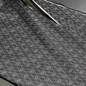 Хлопок черный с геометрическим принтом (128488)