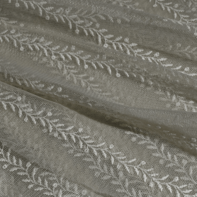 Полиэстер нежно-оливковый с вышивкой (116476-1)