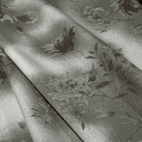 Хлопок серый с цветочным узором (158355)