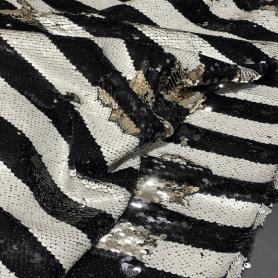 Полиэстер черно-белый с пайетками (187363)