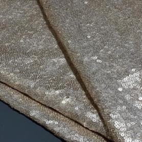 Полиэстер бежевый с пайетками (131442-1)