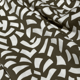 Хлопок коричневый с абстрактным принтом (178235-4)