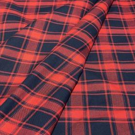 Хлопок красный в клетку (125785)