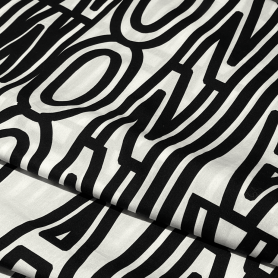 Хлопок белый с текстовым принтом (178488-1)