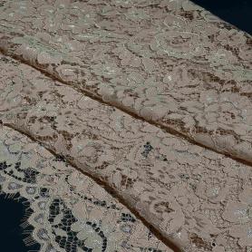 Полиэстер бежевый кружевной (119328)