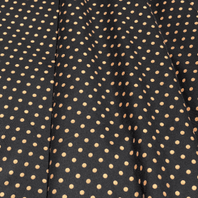 Хлопок черный в горошек (144968)