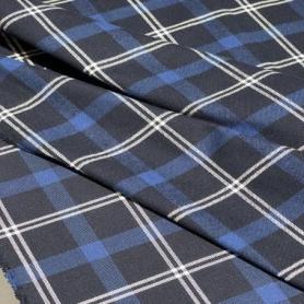 Хлопок темно-синий в клетку (125772)