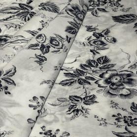 Хлопок белый с цветочным принтом (125566)