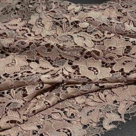 Полиэстер бежевый кружевной (150235)