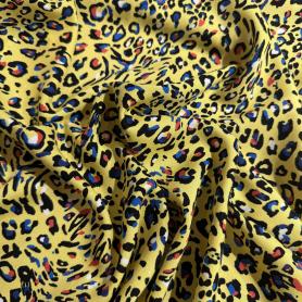 Вискоза желтая анималистичная (134488)