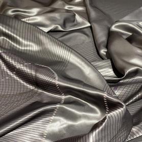 Шелк серый с геометрическим принтом (128547)