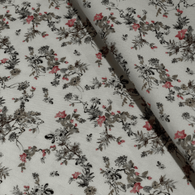 Хлопок белый с цветочным принтом (150256-3)