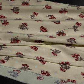 Хлопок желтый с цветочным принтом (137977)