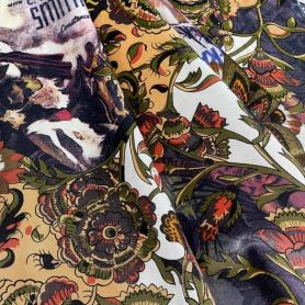 Вискоза мультиколор с цветочным принтом (103906)