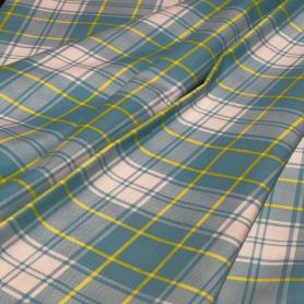 Хлопок голубой в клетку (178441)