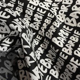 Плащевка черная с надписями (178437)