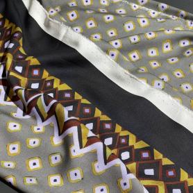 Хлопок серый с геометрическим принтом (187365)