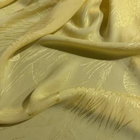 Вискоза желтая в цветочный принт (128797)