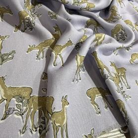 Вискоза фиолетовая с оленями (150252)