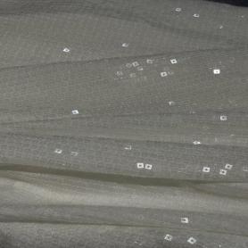 Шелк белый с пайетками (150207-1)