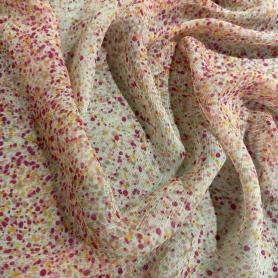 Вискоза розовая в горошек (152168)