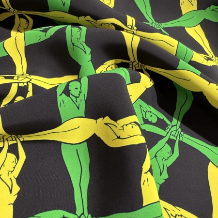 Вискоза коричневая силуэты (150203)