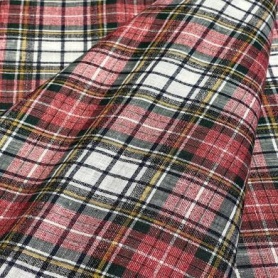 Хлопок красный в клетку (99185)