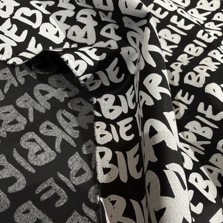 Плащевка черная с надписями (178437)