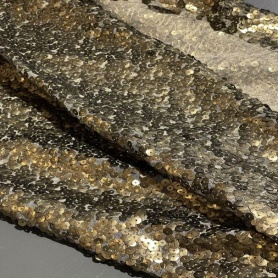 Полиэстер коричневый с пайетками (100919)