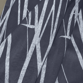 Хлопок темно-синий с графичным принтом (125459)