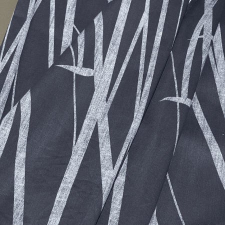 Хлопок темно-синий с графичным принтом (125459)