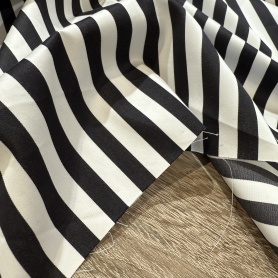 Хлопок черно-белый в полоску (128417)