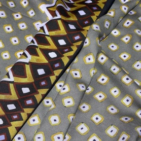 Хлопок серый с геометрическим принтом (187365)