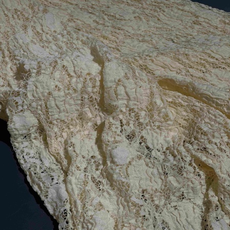 Полиэстер желтый кружевной (187363-1)