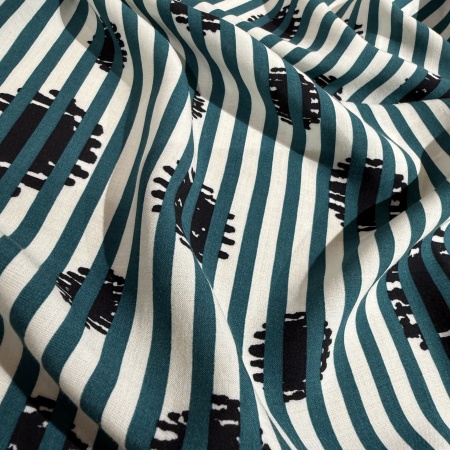 Вискоза молочная полосатая (178405)