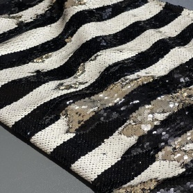 Полиэстер черно-белый с пайетками (187363)