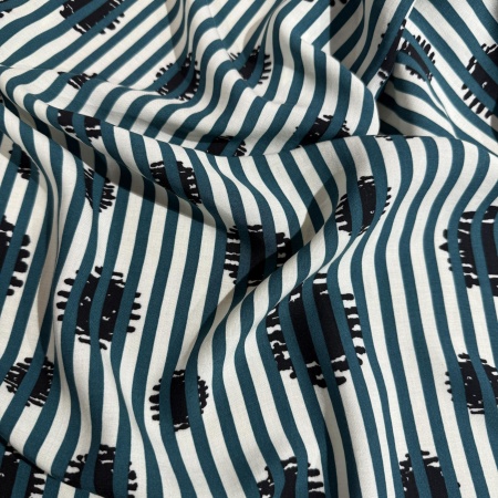 Вискоза молочная полосатая (178405)